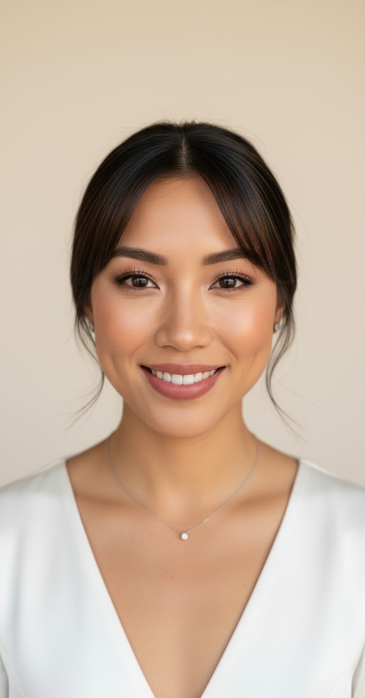 After Soft Curtain Bangs